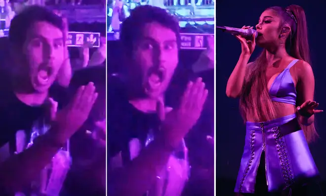 Fan cannot believe Ariana Grande touched his hand on tour