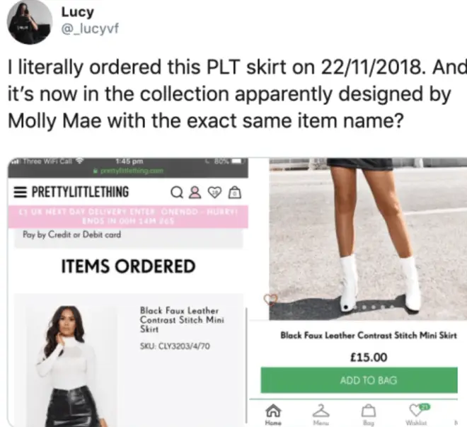 Molly-Mae PLT collection branded 'fake'