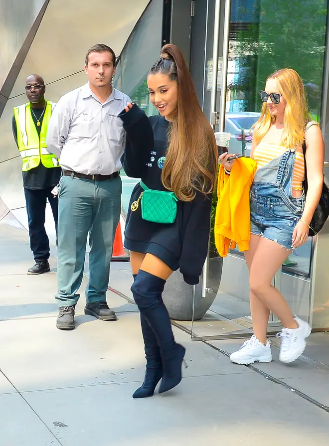 Ariana Grande steps out of her New York apartment