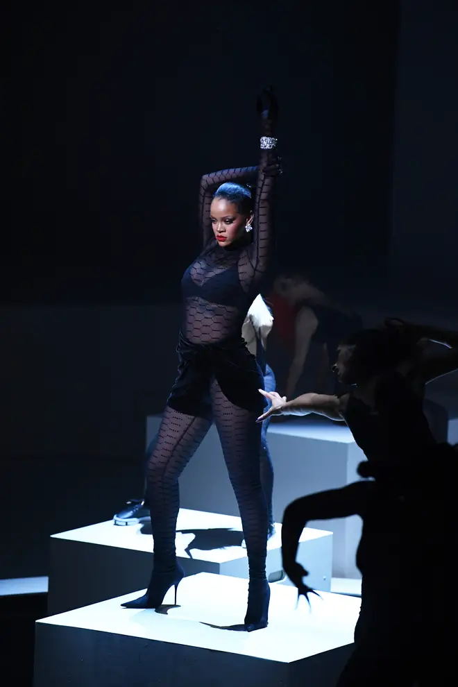 Rihanna dances at her Savage x Fenty New York fashion show