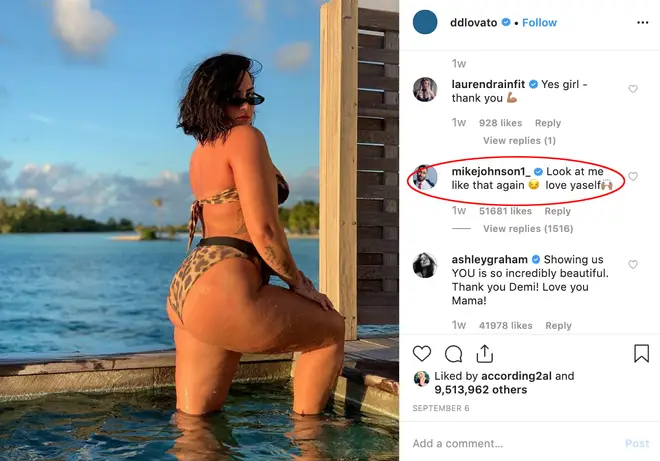 Mike Johnson loved Demi Lovato's unfiltered bikini snap