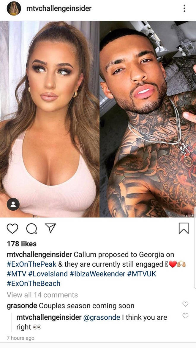 It's reported that Georgia Steel and Callum Izzard are engaged