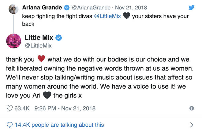 Ariana Grande supports Little Mix
