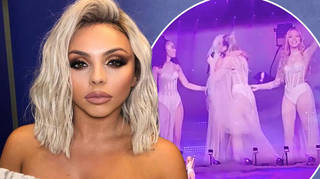 Jesy Nelson was comforted by her Little Mix bandmates as they sang 'The Cure'