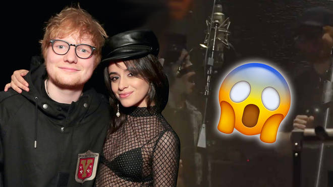 What is Ed Sheeran saying to Camila Cabello?