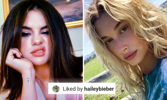 Hailey Bieber liked a photo of Selena Gomez