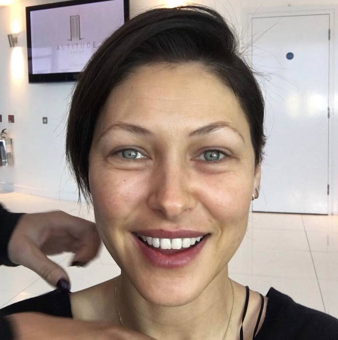 Emma Willis styled her locks to one side if they became too long