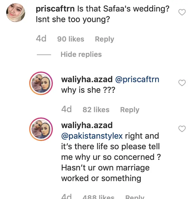 Waliyha Malik claps back at trolls.