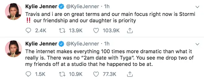 Kylie Jenner confirms split from Travis Scott on Twitter