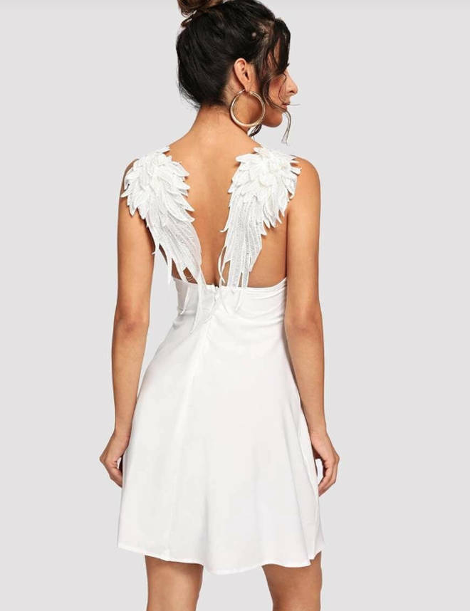 Shein are selling a dress featuring angel wings – perfect if you're dressing up as Ariana Grande