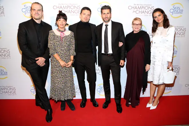 Lily Allen and boyfriend David Harbour posed together on the red carpet