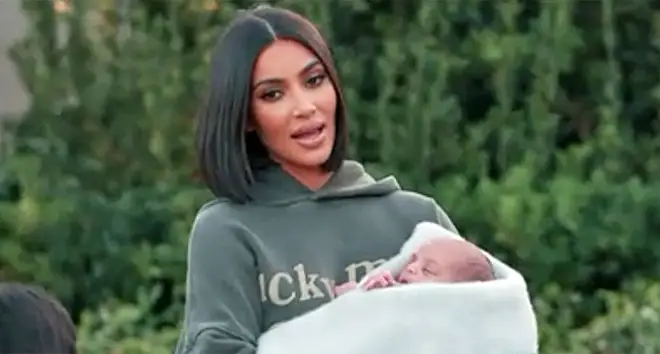 Kim Kardashian and Psalm West.