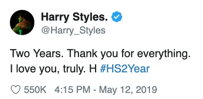 Harry Styles' #HS2 tweet left fans guessing over what it truly meant