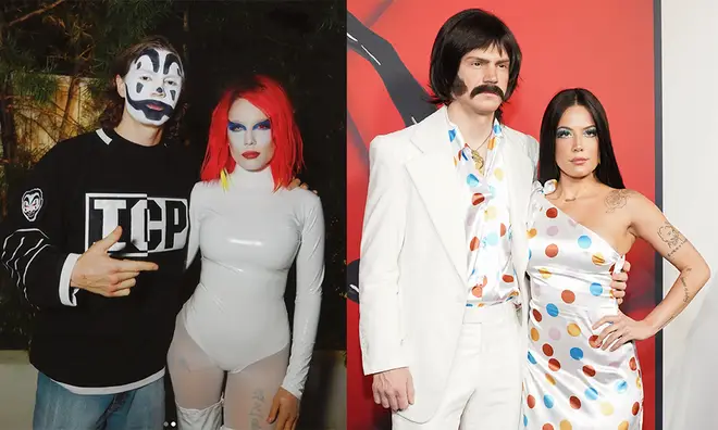 Halsey & her new boyfriend Evan Peters sporting their couples' costumes