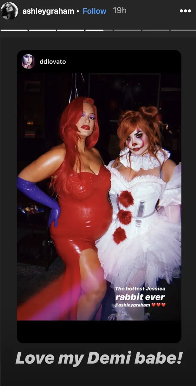 Ashley Graham attended Demi Lovato's Halloween bash