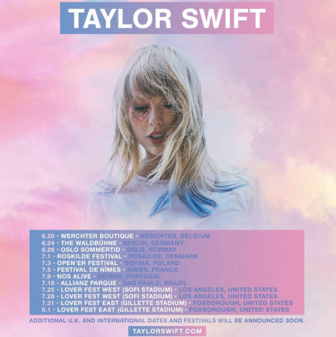 Taylor Swift has announced her 'Lover' tour