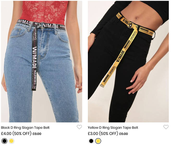 Tape belts have taken over fashion retailers
