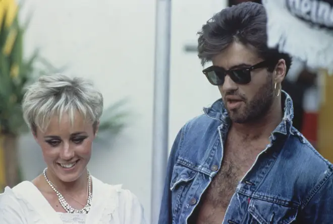 Roman's mum with his godfather, George Michael in 1986