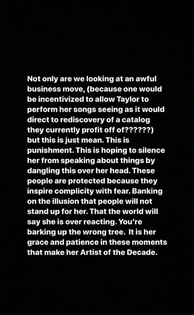 Halsey shared this statement in support of Taylor Swift