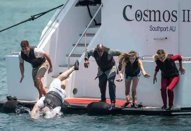 Half of the celebrities had to dive into the sea