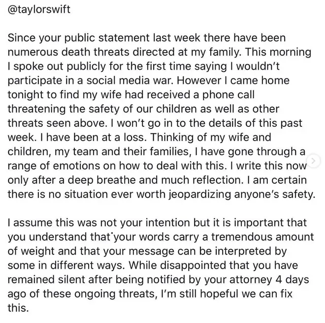 Scooter Braun reached out to Taylor Swift