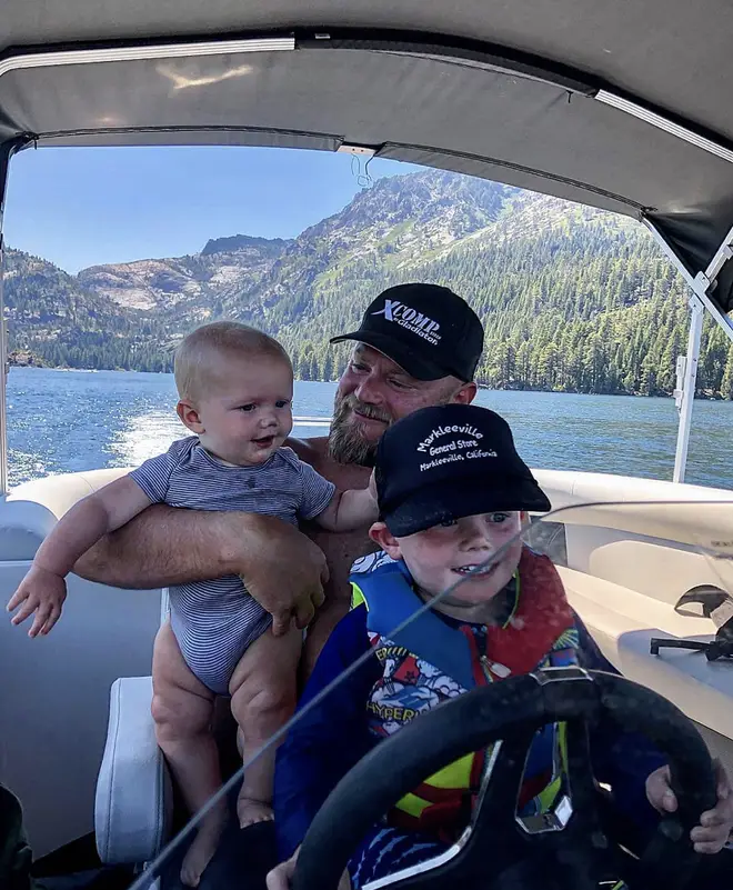 Burt Jenner with his two kids
